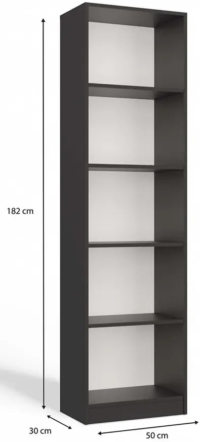 Wysoki regał 50 cm antracyt - Subtil