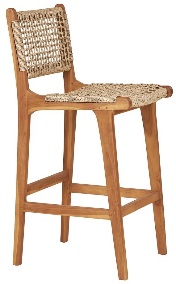 Hoker z litego drewna tekowego w naturalnym kolorze (wysokość siedziska 60 cm) Derby – House Nordic