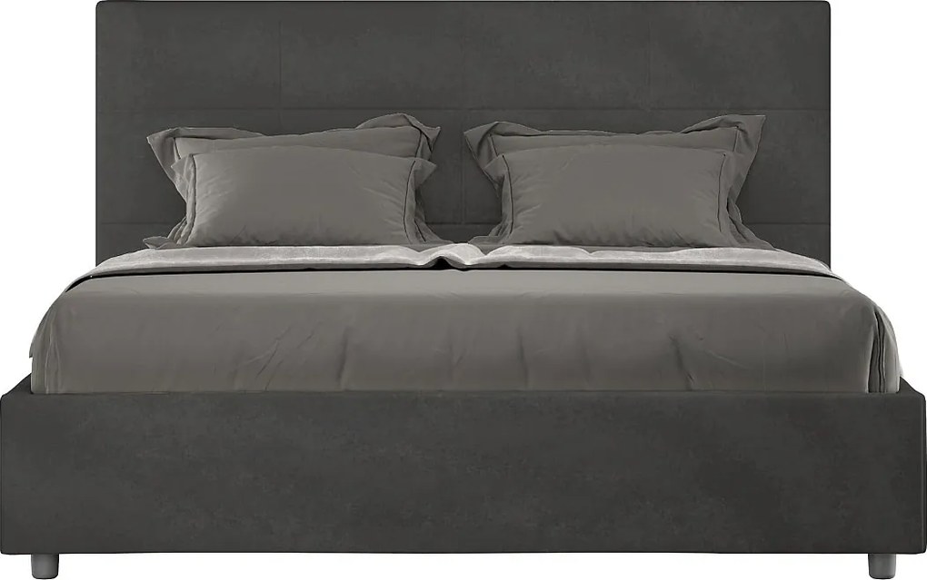 Łóżko bez stelaża tapicerowane 160x190 microfibra Szary Mika