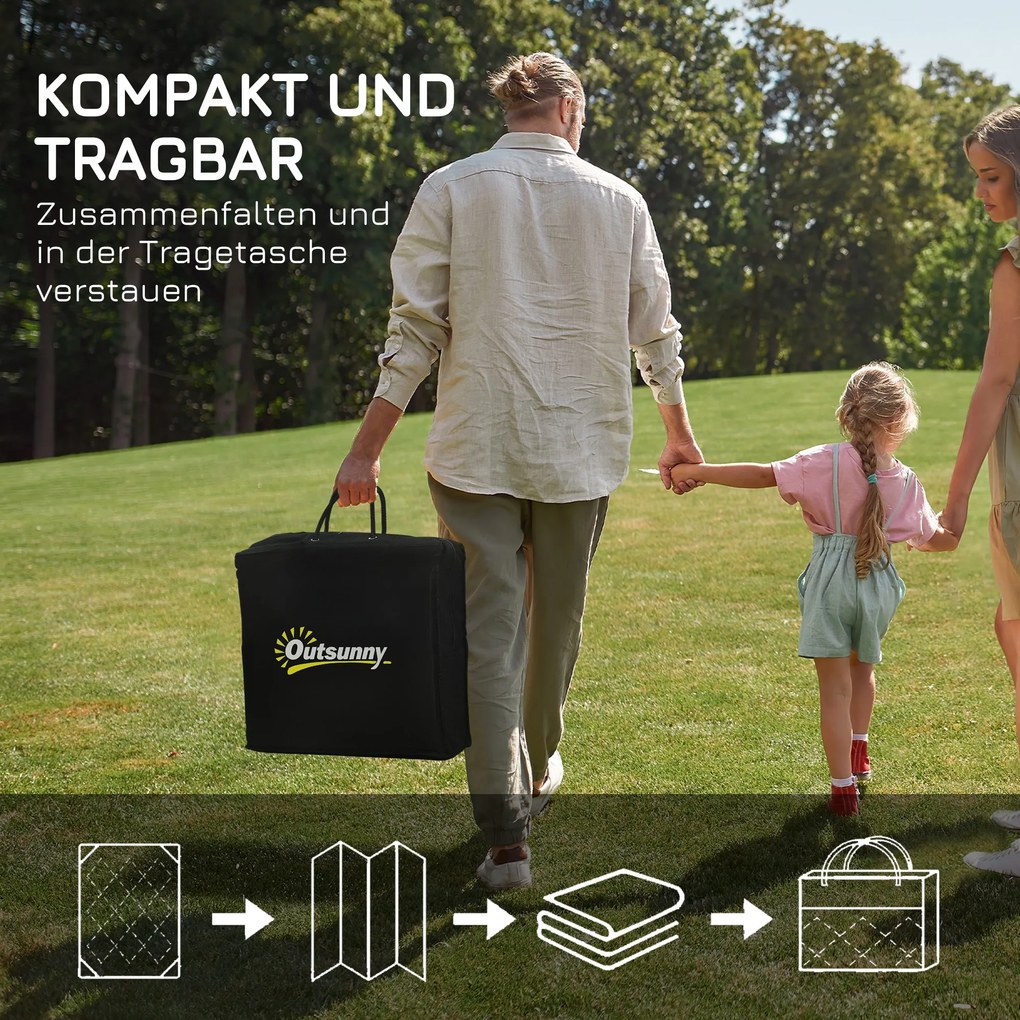 Outsunny Dywan Zewnętrzny Dywan Tarasowy, Odporny Na Warunki Atmosferyczne, Współczesny Design, 182 cm x 274 cm x 0,3 cm, Niebieski + Biały