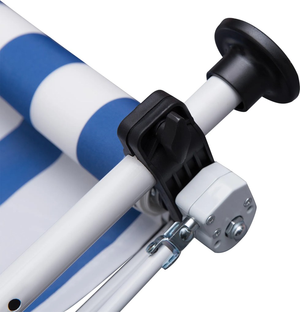 Outsunny markiza markiza zaciskowa składane ramię korbka ręczna balkon 3 x 1,5 m aluminiowy niebieska