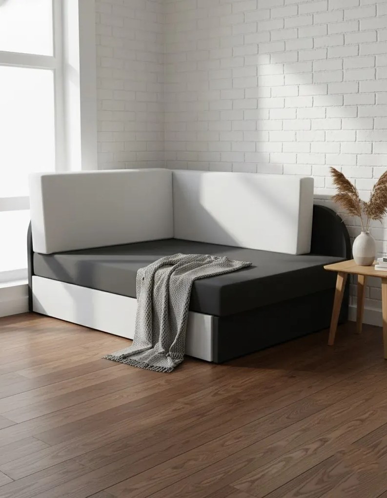 Czarno szary młodzieżowy tapczan rozkładany P3-H00