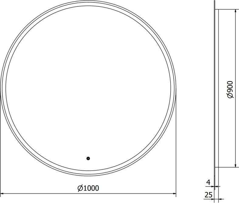 Mexen Gobi lustro łazienkowe podświetlane, okrągłe 100 cm, LED 6000K, antypara - 9801-100-100-611-00