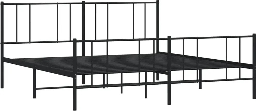 Czarne metalowe łóżko małżeńskie 200x200cm S6-L59