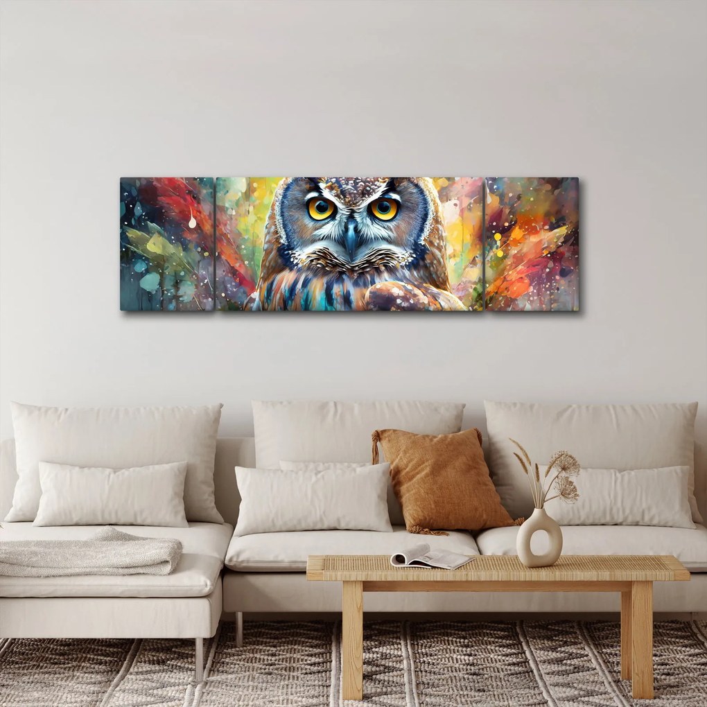 Obraz - Malowanie sowy (170x50 cm)