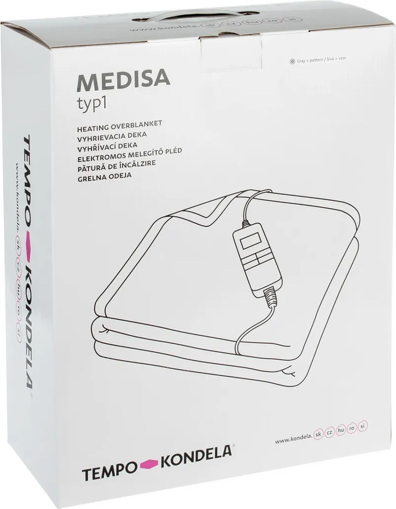 Elektryczny koc grzewczy MEDISA, ciemnoszary