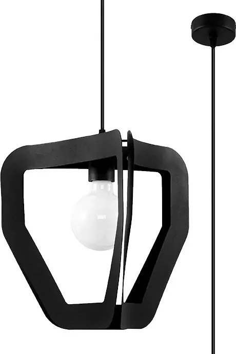 Czarna industrialna lampa wisząca M2-G35