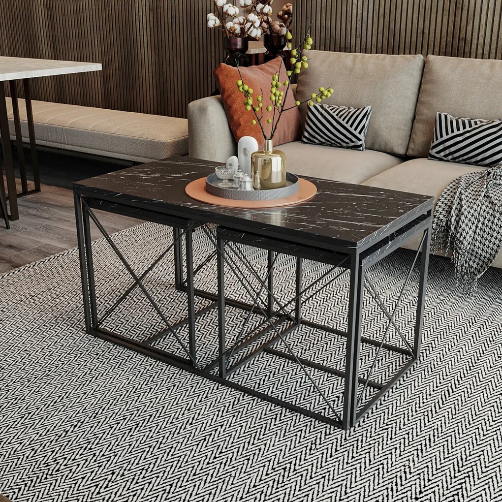 Stolik konferencyjny Defne Black Marble