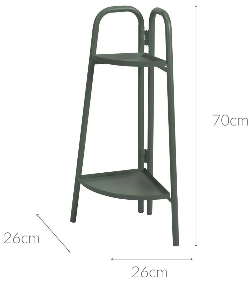 Metalowy kwietnik narożny, 2 poziomy, 70 cm