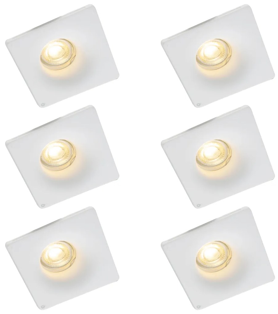 Zestaw 6 reflektorów wpuszczanych białych 12 cm okrągłych - Gypsy Stucco