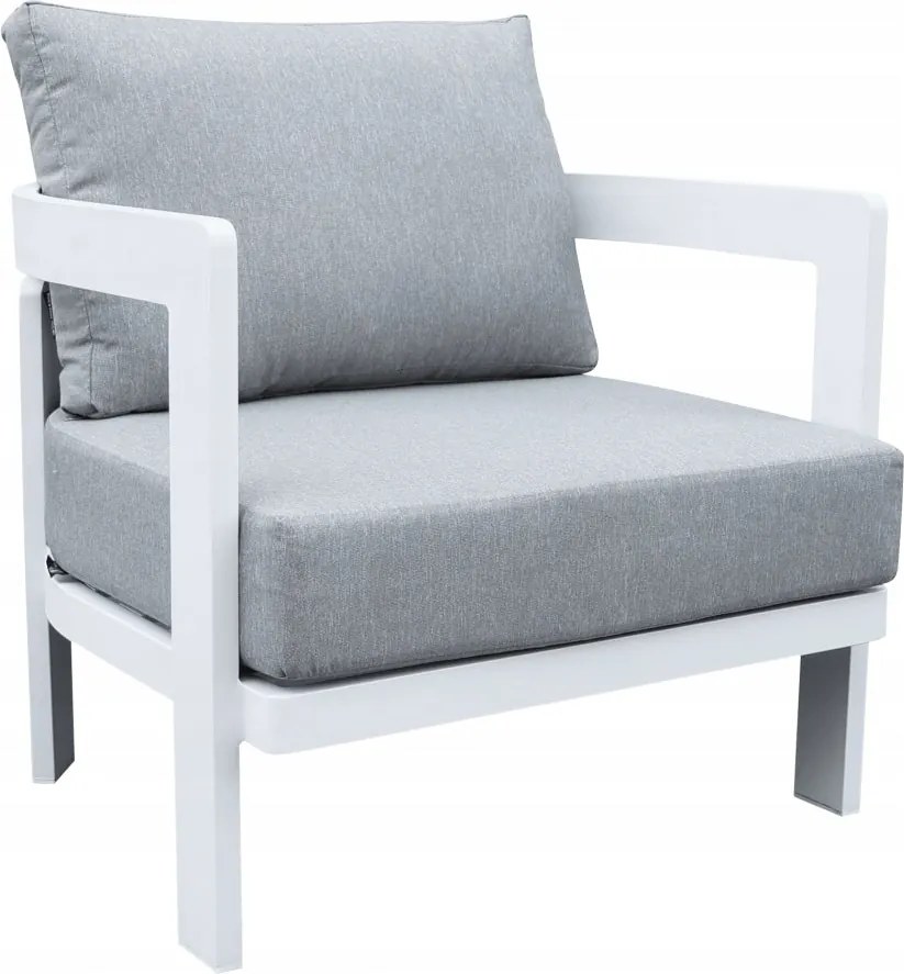 Zestaw mebli ogrodowych biały, trwały, nowoczesny