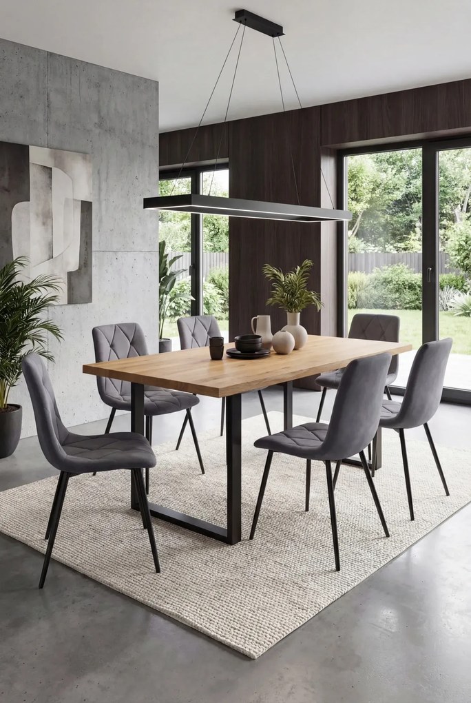 Zestaw 2 grafitowych krzeseł tapicerowanych K6-W09