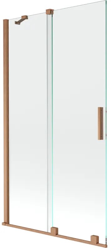 Mexen Velar parawan nawannowy 2-skrzydłowy rozsuwany 100 x 150 cm, transparent, miedź szczotkowana - 896-100-000-01-65
