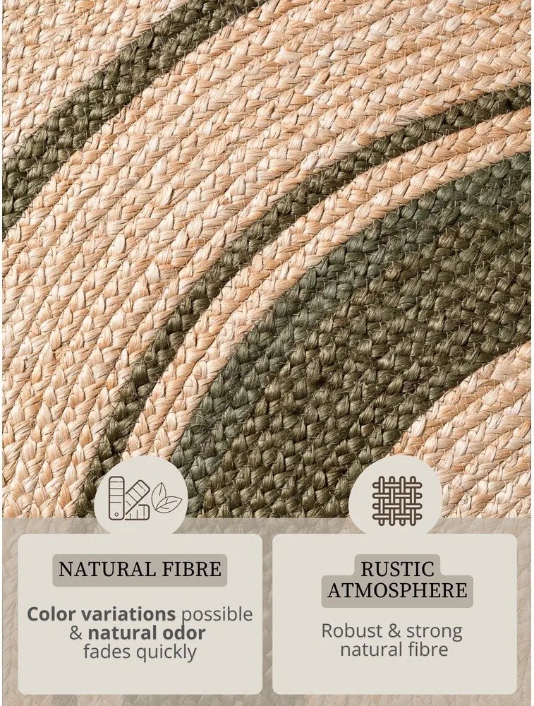 Okrągły dywan z juty dwustronny/tkany ręcznie w naturalnym kolorze ø 150 cm Basil – Hanse Home