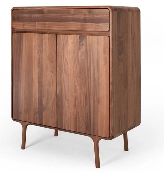 Brązowa komoda z litego drewna orzechowego 90x110x45 cm Fawn – Gazzda