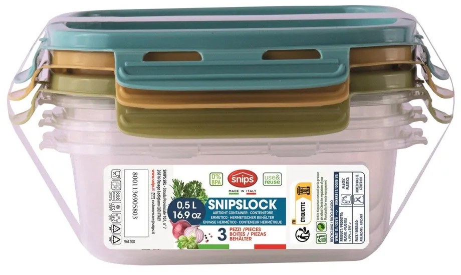 Pojemniki na żywność 3 szt. Snipslock – Snips