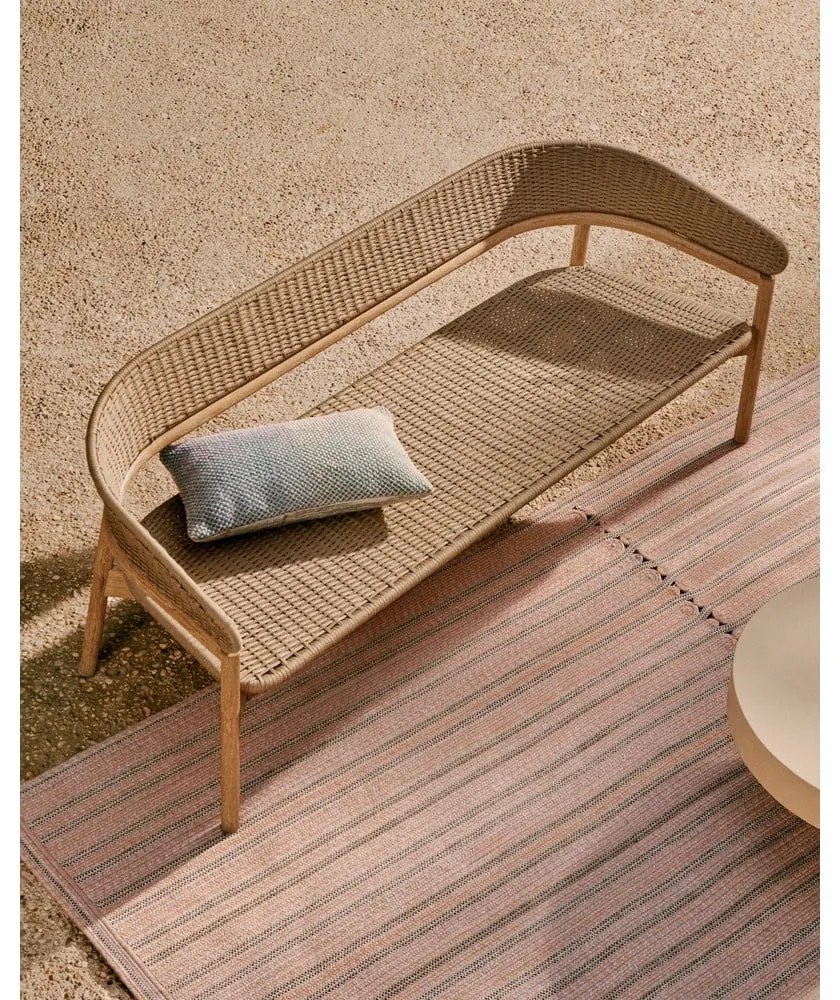 Beżowo-naturalna sofa ogrodowa z litego drewna akacjowego Arinella – Kave Home