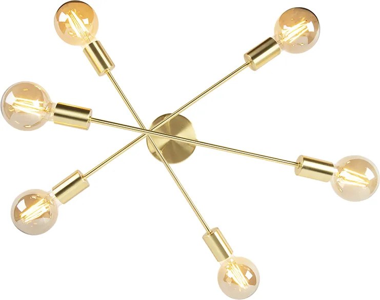 Industrialna lampa sufitowa mosiężna 6 świateł - Sydney