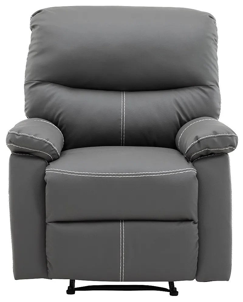 Fotel z funkcją relax z ekoskóry w kolorze szarym CANBY