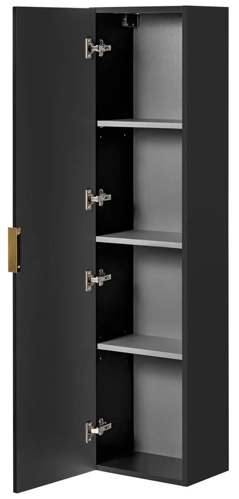 Szafka łazienkowa wisząca słupek czarny mat 35 x 25 x 140 cm ASTROS Black