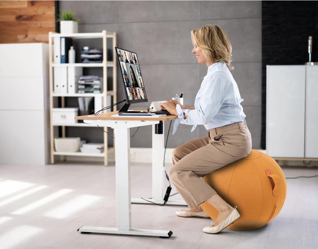 Ergonomiczna piłka do siedzenia ORBIX, musztardowa