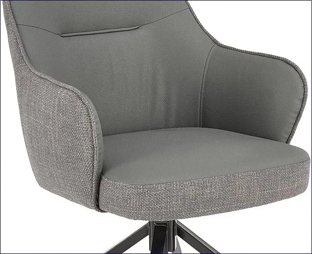 Popielaty fotel obrotowy tapicerowany Z8-C60