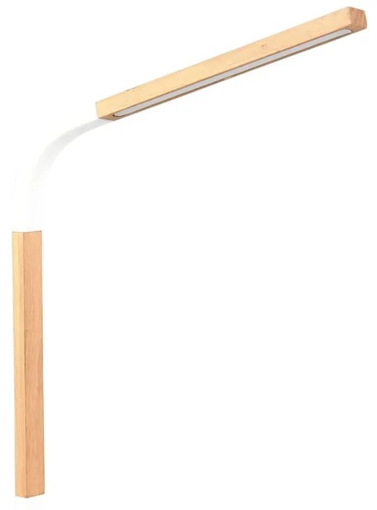 Biała lampa stołowa LED ze ściemniaczem i drewnianym kloszem (wys. 73,5 cm) Norris – Trio
