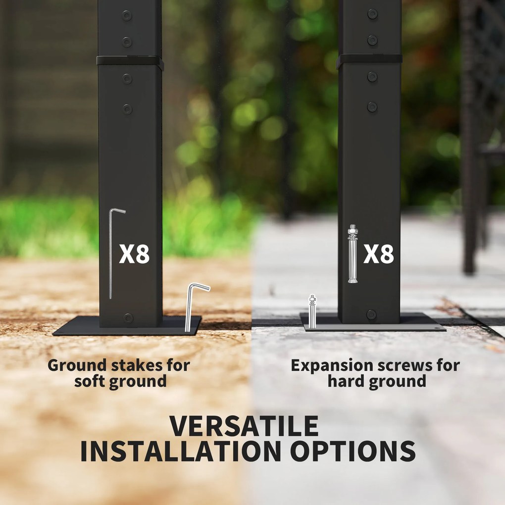 Outsunny Pergola Ogrodowa 3 x 3 m z Regulowanym Dachem, Rama Metalowa, Ochrona UPF30+, Daszek Słoneczny na Werandę, Taras, Beżowy