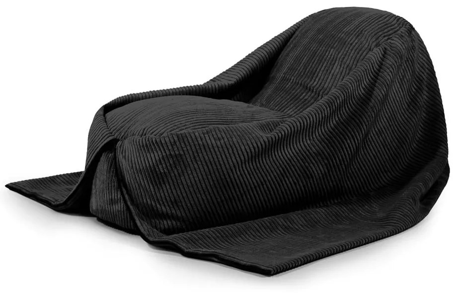 Czarny sztruksowy dziecięcy worek do siedzenia Cocoon 120 – SLOWDOWN
