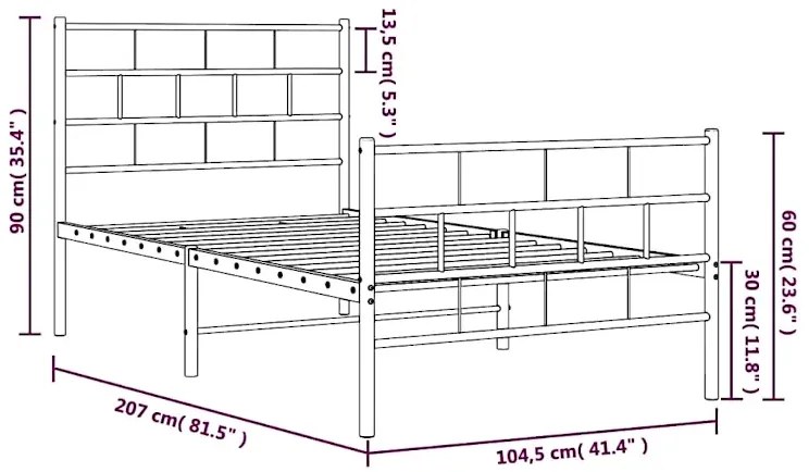 Łóżko białe metalowe 100x200 Isco