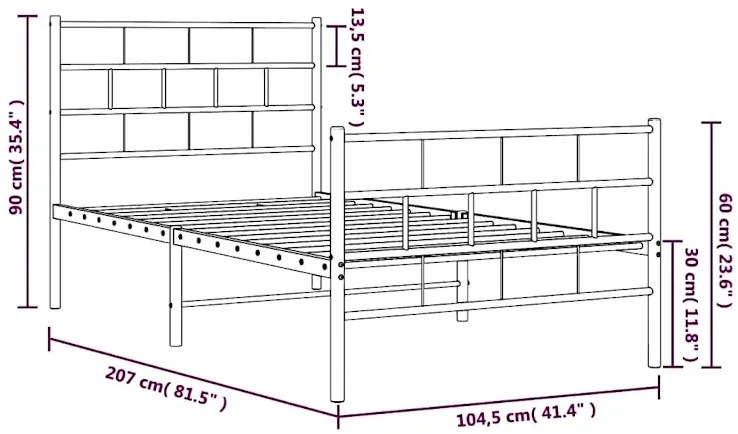 Łóżko białe metalowe 100x200 W2-W08