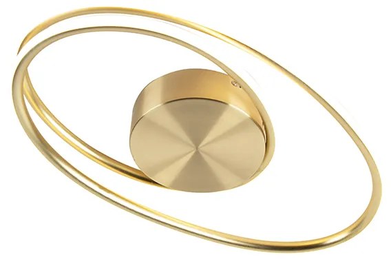 Designerska lampa sufitowa złota z wbudowanym LED-em o 3 stopniach ściemniania - Rowan