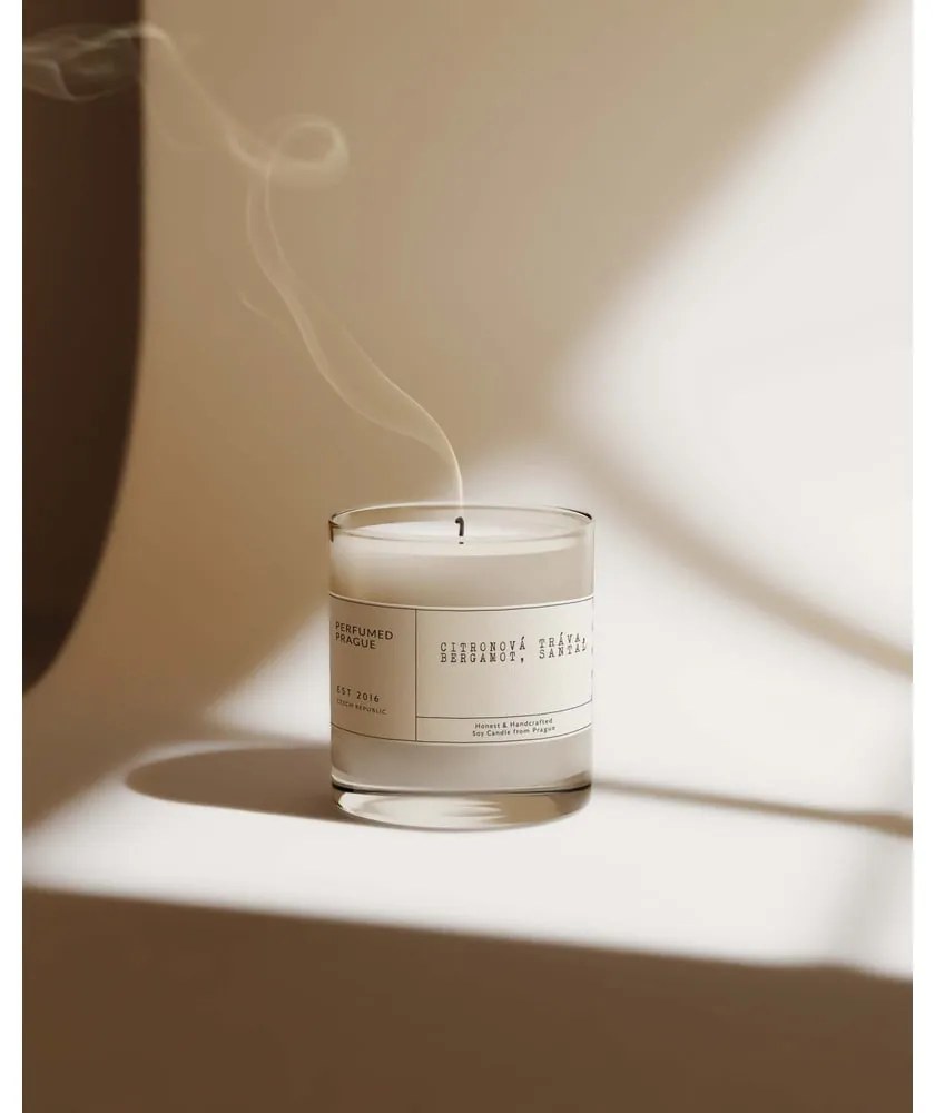 Zapachowa sojowa świeca czas palenia 40 h #69 Lemongrass, Bergamot, Sandalwood – Perfumed Prague