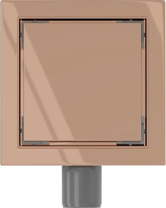 Mexen Flat-Q M13 wpust podłogowy kwadratowy 12 x 12 cm, różowe złoto - 1610012