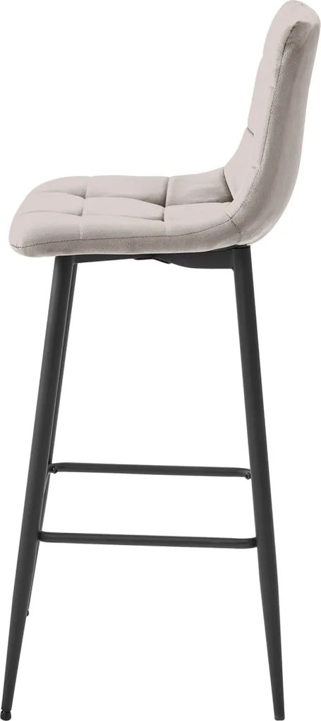 Hokerka z czarnymi nogami ARCETO VELVET, beżowa