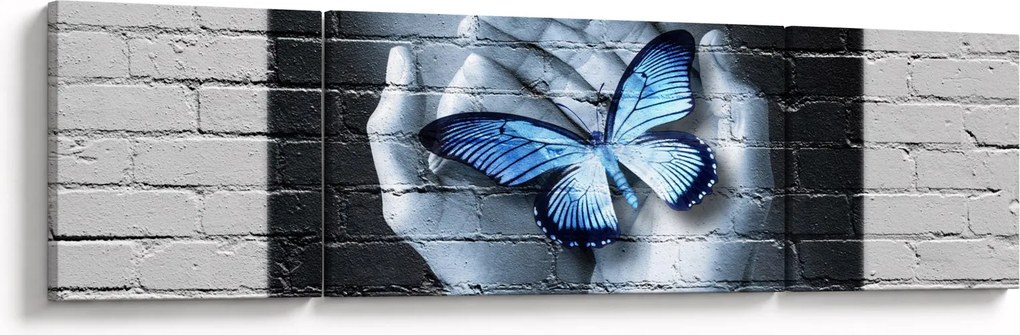 Obraz - Motyl na ścianie (170x50 cm)
