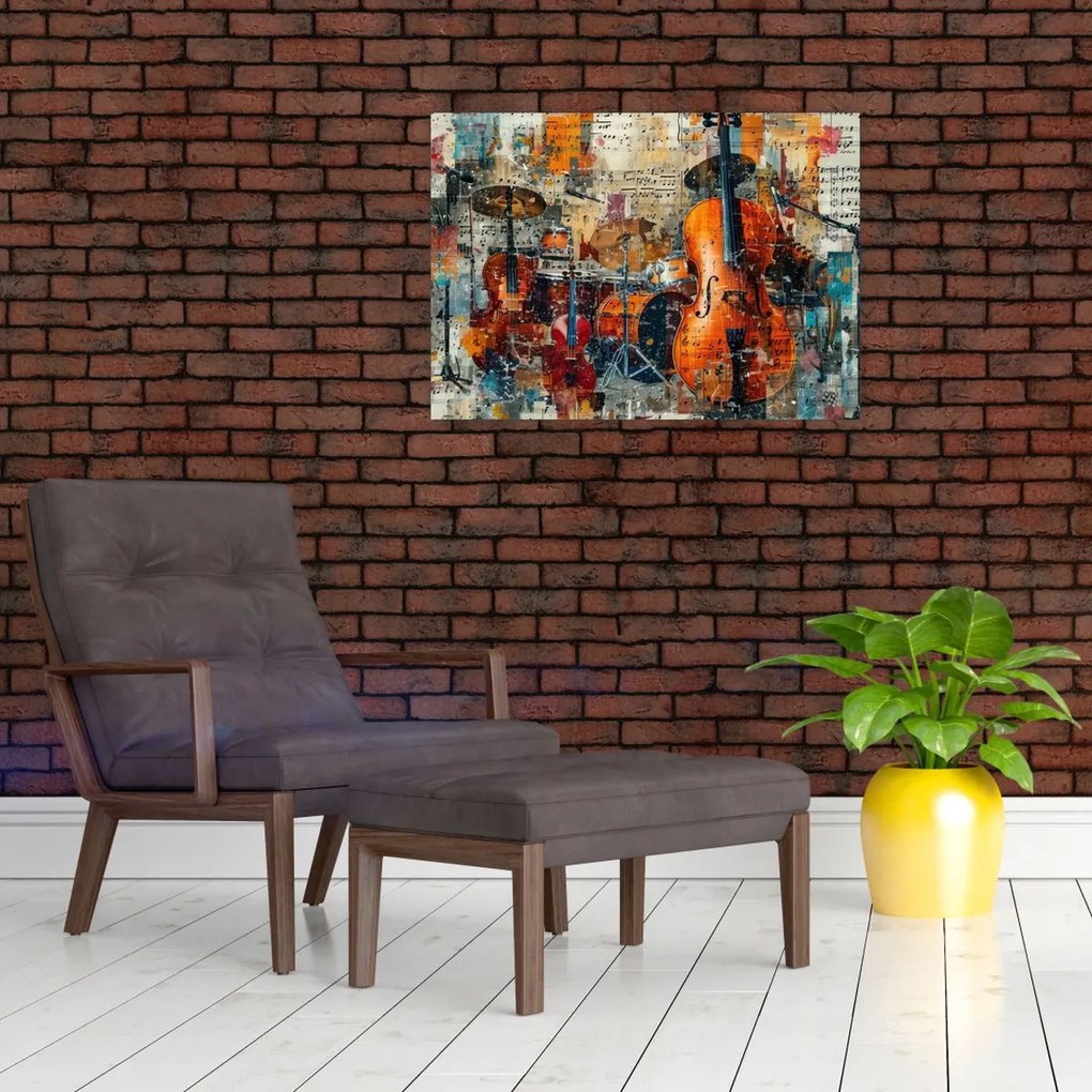 Obraz na szkle - Instrumenty muzyczne (70x50 cm)