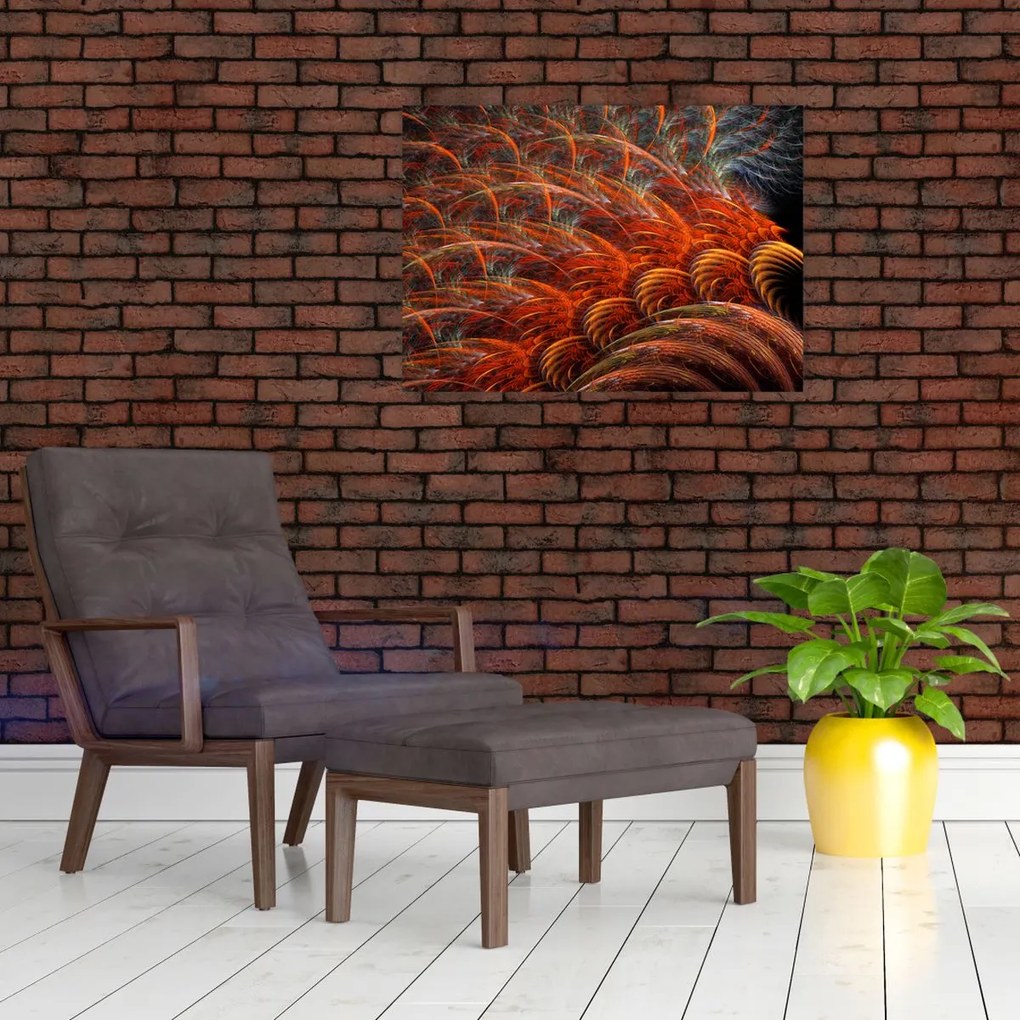 Obraz - Abstrakcyjna imitacja piór (70x50 cm)