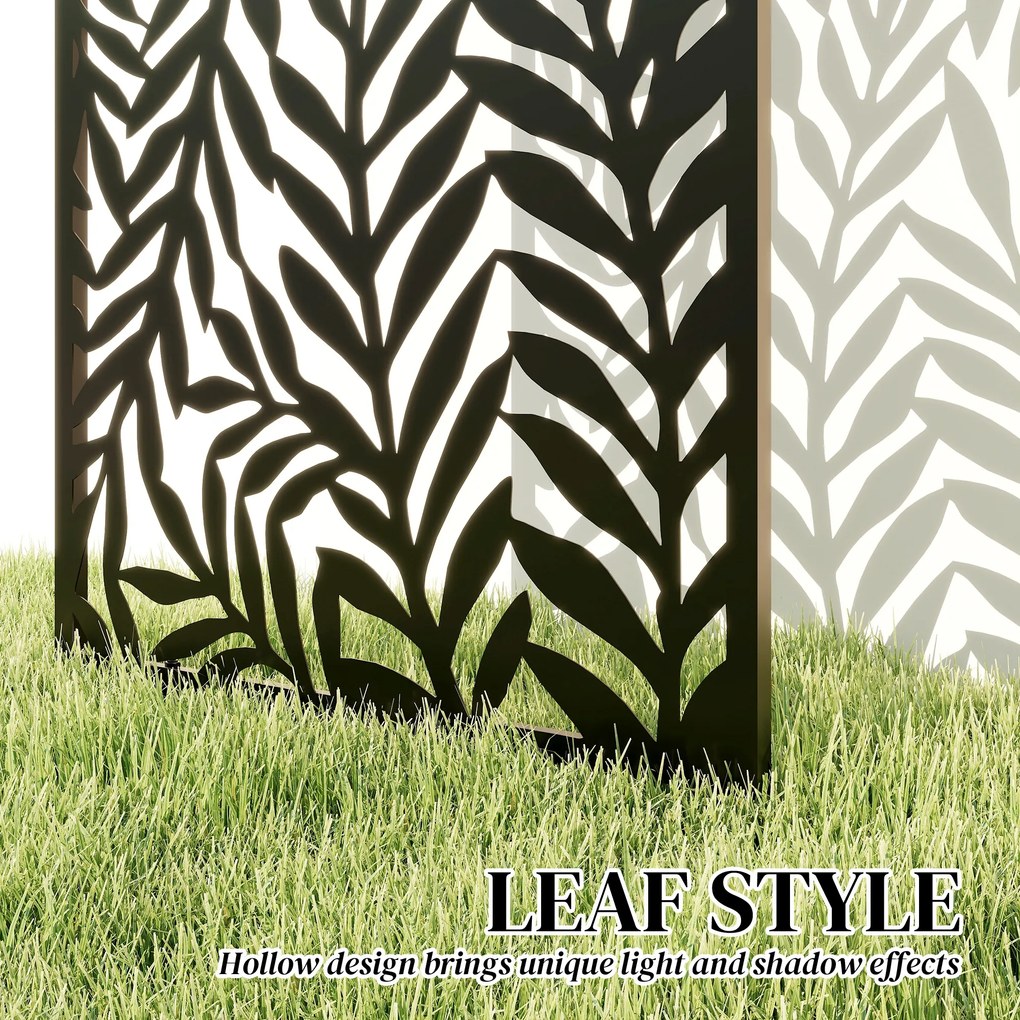 Outsunny Parawan 65 x 130 cm Wolnostojący Wiszący, Przegroda Osłona z Metalu Czarny | Aosom PL