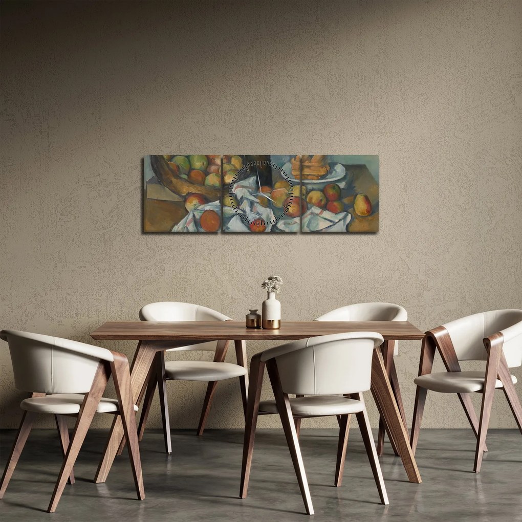 Obraz - Paul Cezanne, The Basket of Apples, reprodukcje (z zegarem) (90x30 cm)