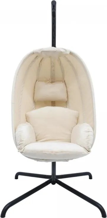 MIADOMODO fotel bujany wiszący beżowy, nośność 160 kg