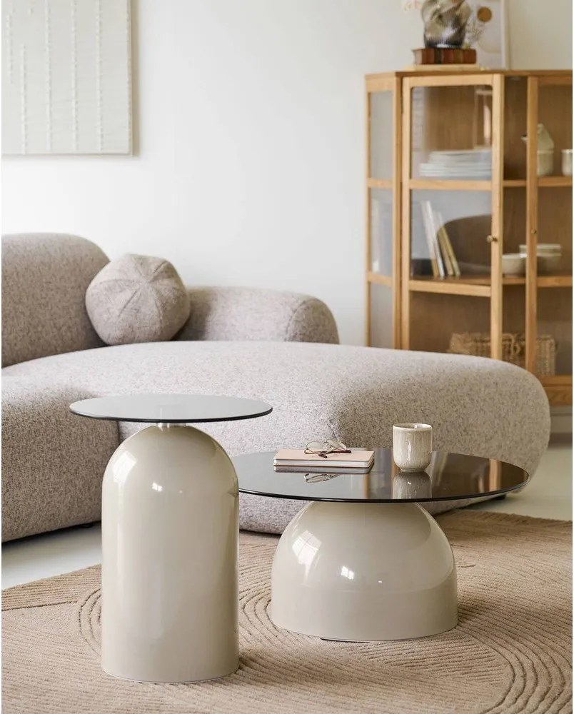 Okrągły stolik ze szklanym blatem ø 40 cm Ravello – House Nordic