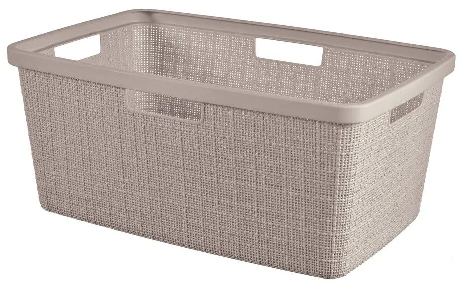 Szarobrązowy plastikowy kosz na pranie 46 l Jute – Curver