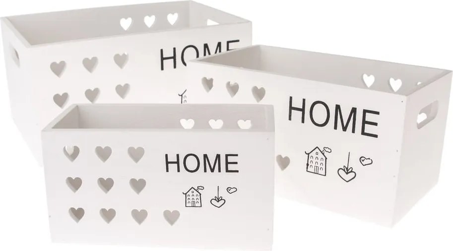 Ozdobne drewniane pojemniki zestaw 3 szt. – Dakls