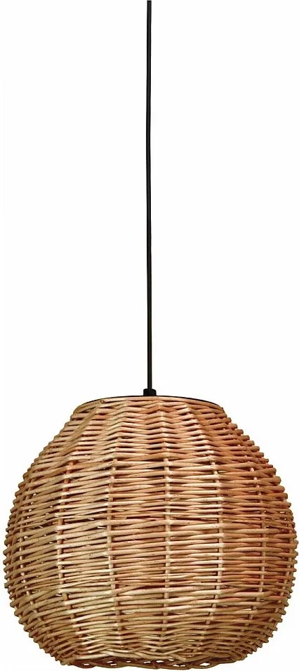 Lampa sufitowa NATURAL w stylu nowoczesnym - wys. 130 cm x ø30 cm - E27 15W - stal i ciemna wiklina - IP20