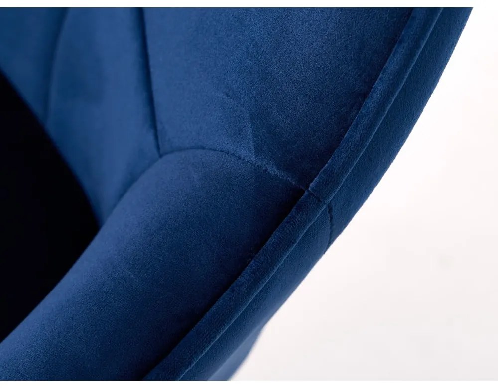 Ciemnoniebieskie aksamitne krzesła z podłokietnikami zestaw 2 szt. Nolan Square – Unique Furniture