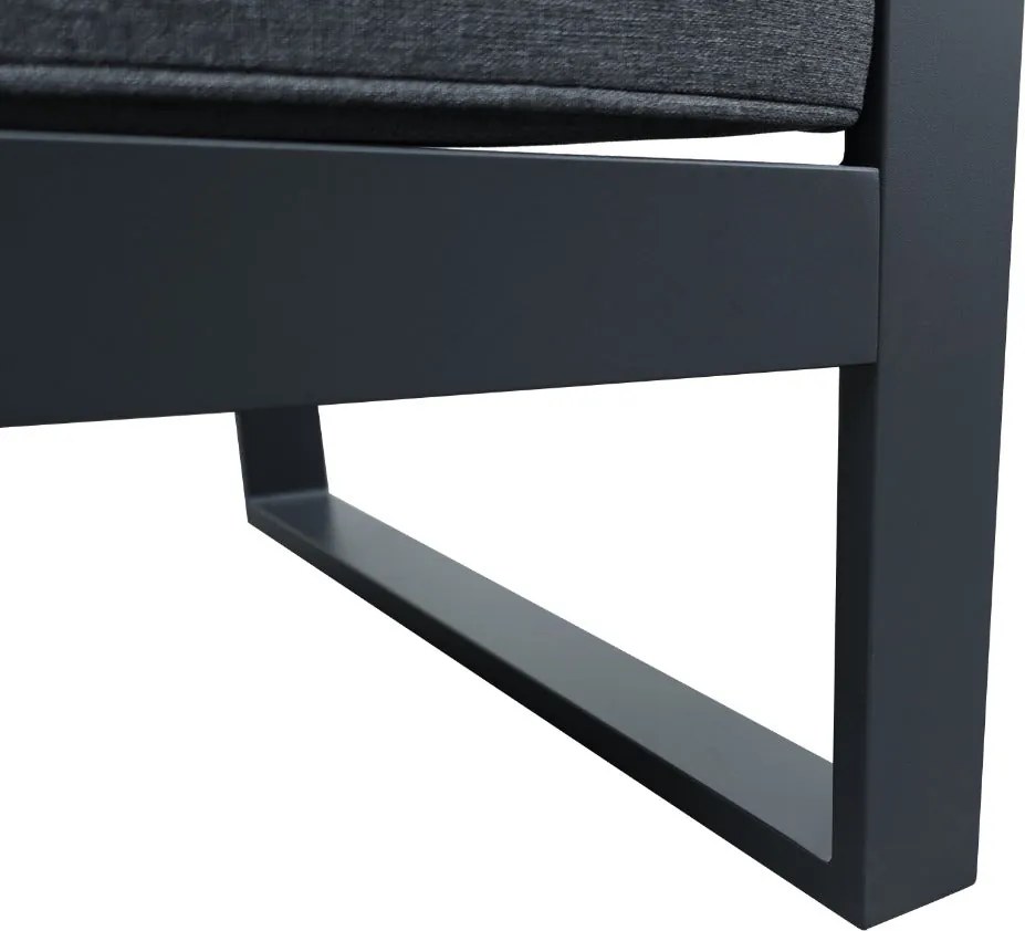 Zestaw mebli ogrodowych antracyt tarasowy 4 el. aluminiowych sofa, kanapa