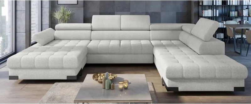 Narożnik SELVA XL Prawostronny z funkcją spania w tkaninie MEMPHIS 01 WERSAL