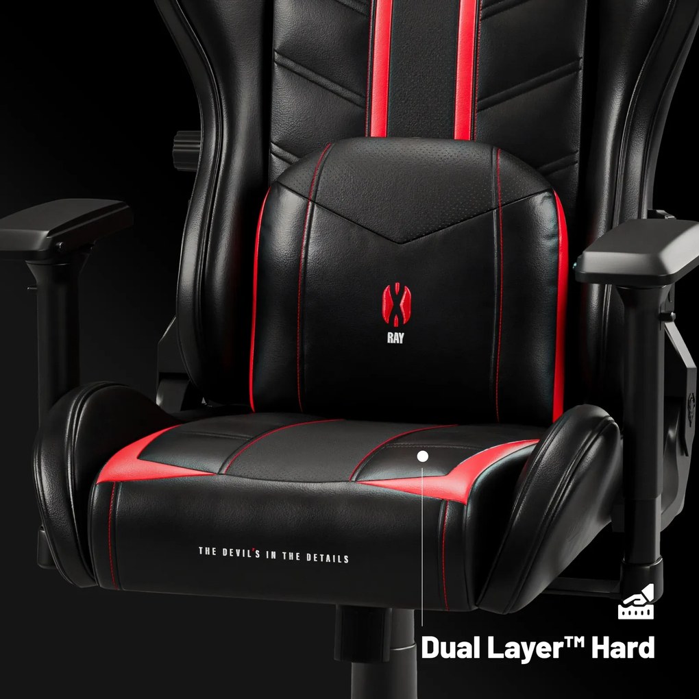 Krzesło dla graczy Diablo X-Ray Normal Size czarno-czerwony