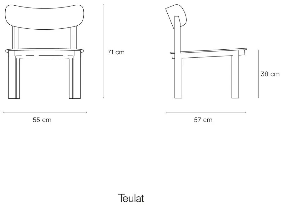 Czarny fotel w dekorze jesionu Nara – Teulat